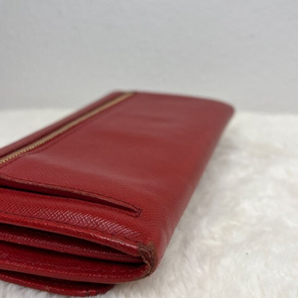 Pre-Loved Prada Red Saffiano Fiocco Bow Long Bifold Wallet - Picture 12 of 16